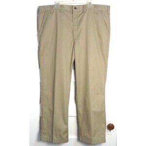 Carhartt Pants Men 46x32 Beige Blended Twill Workwear Chino Slacks Trousers